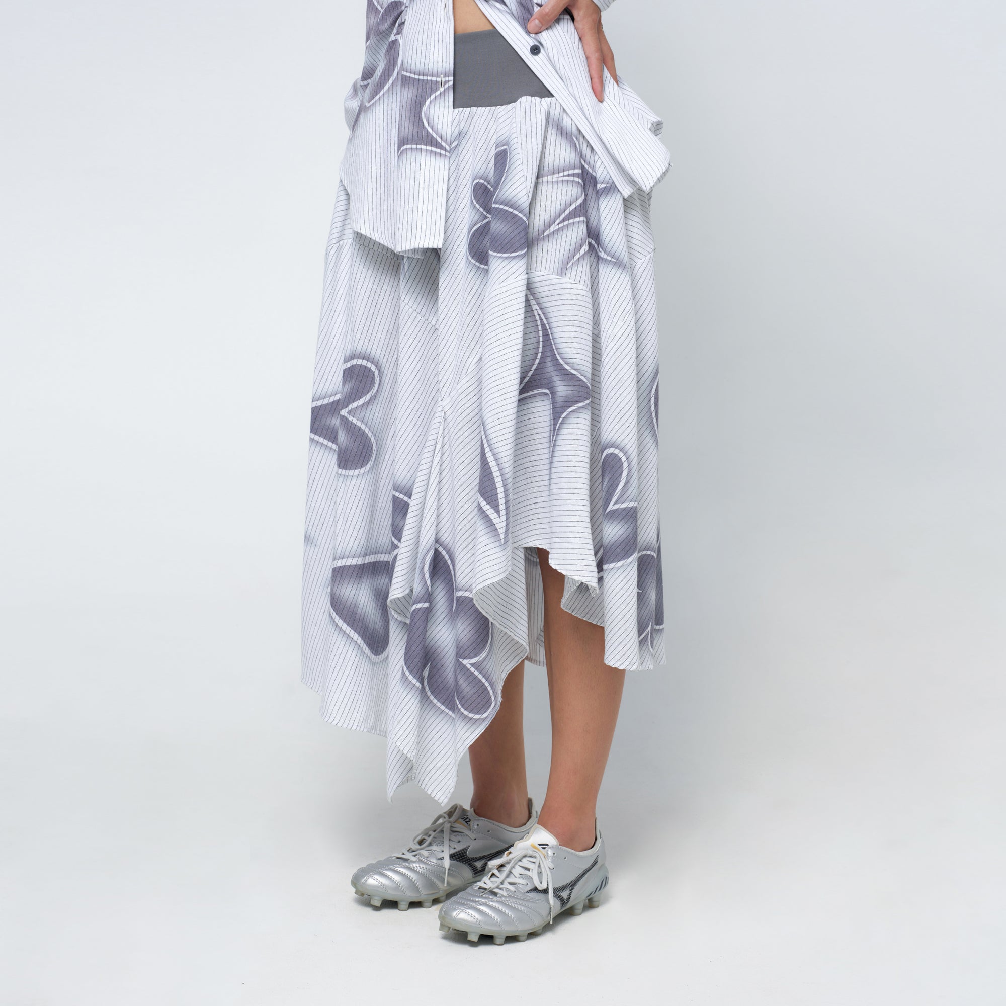 Drape Panel Skirt in Stencil