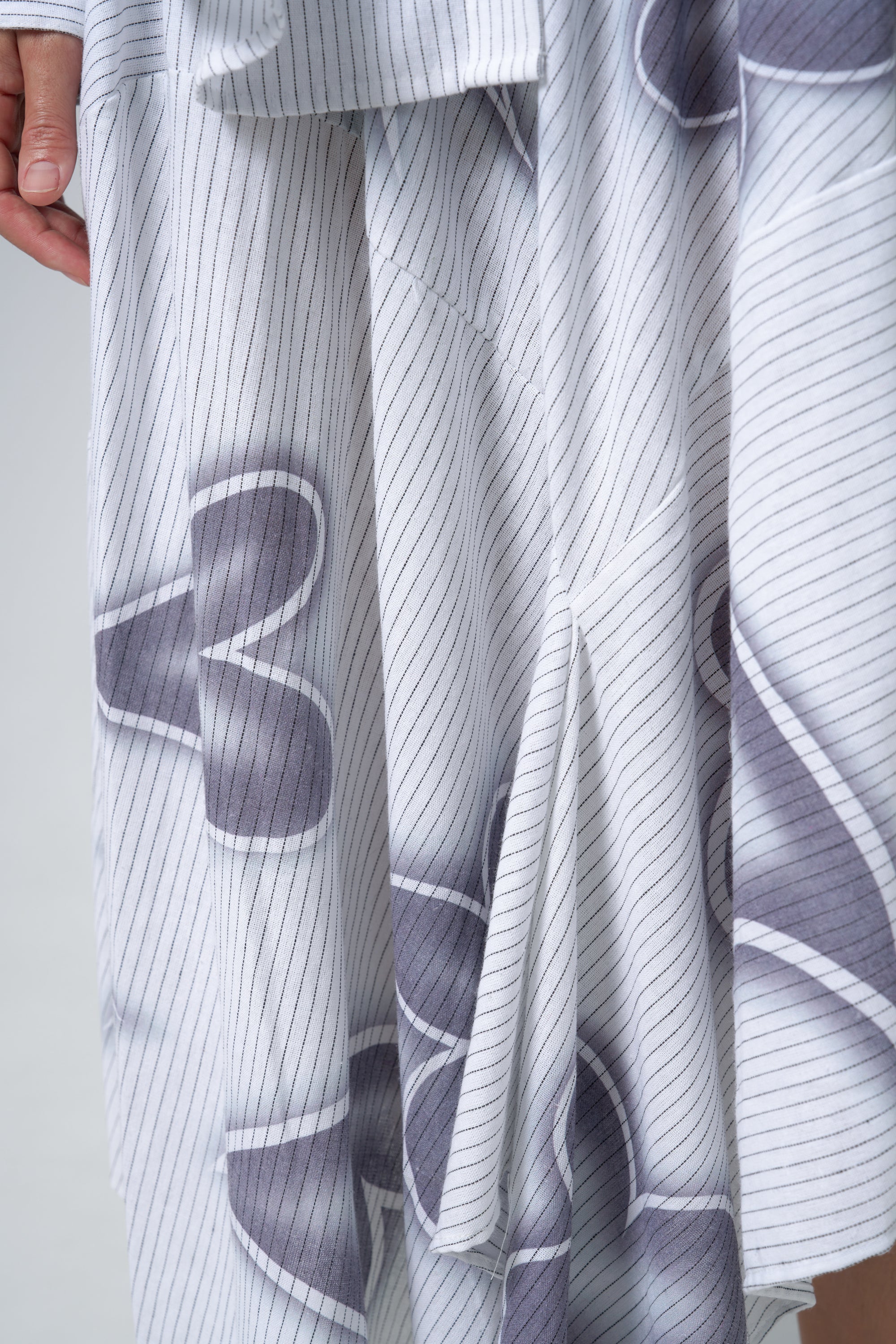 Drape Panel Skirt in Stencil