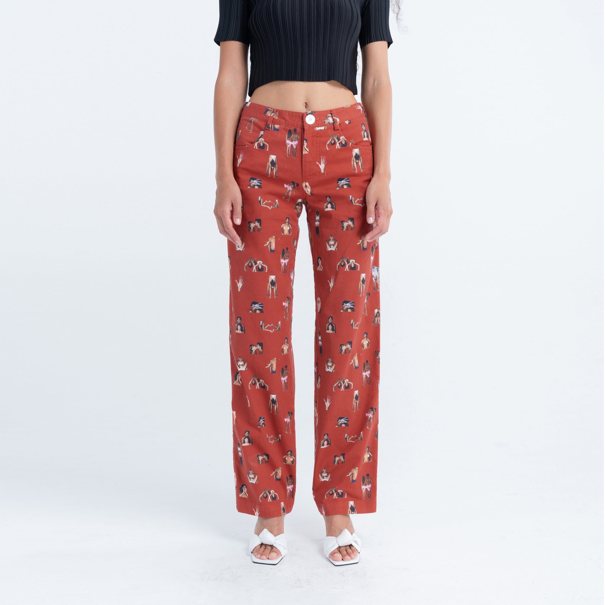Twill Slouch Trousers in Together Forever