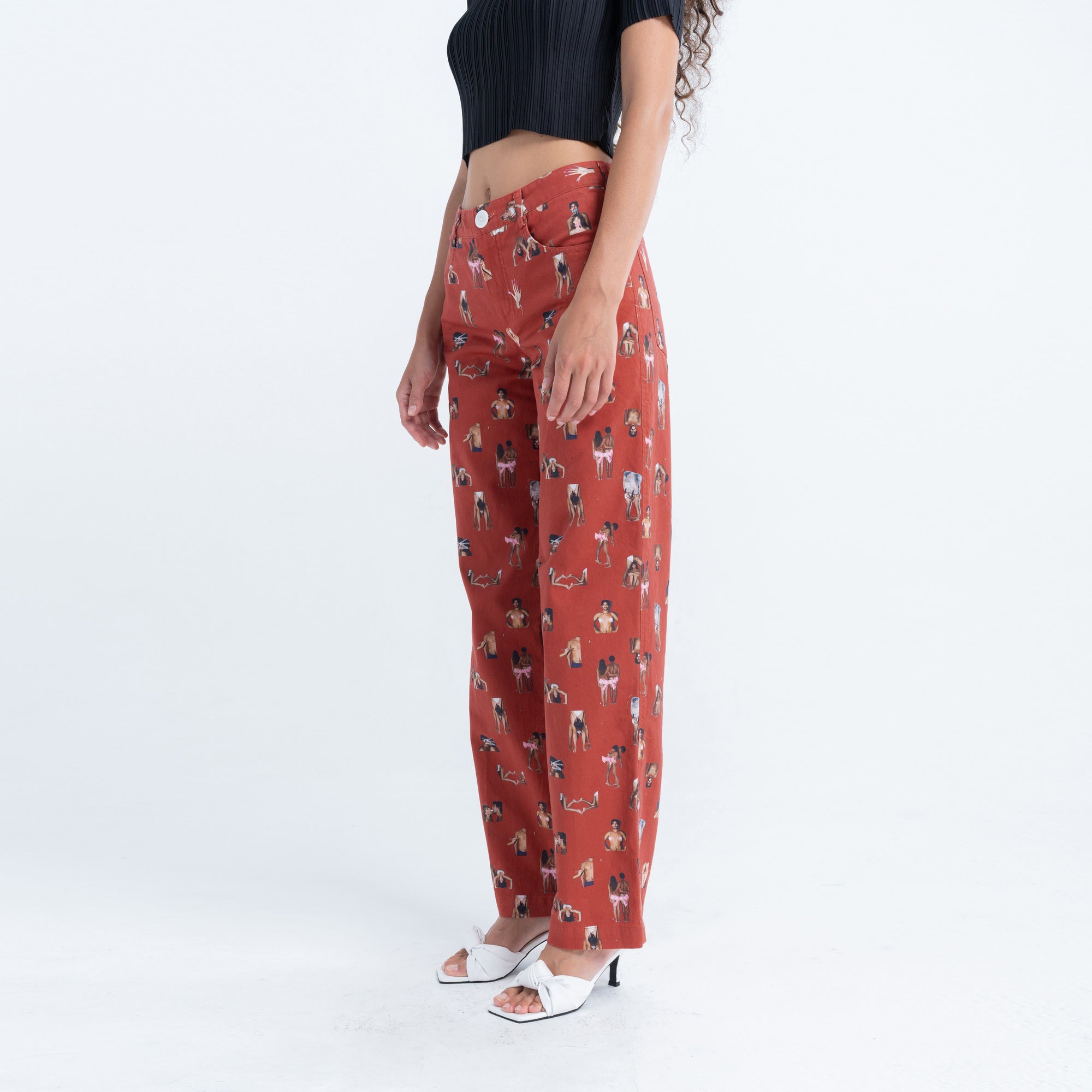 Twill Slouch Trousers in Together Forever