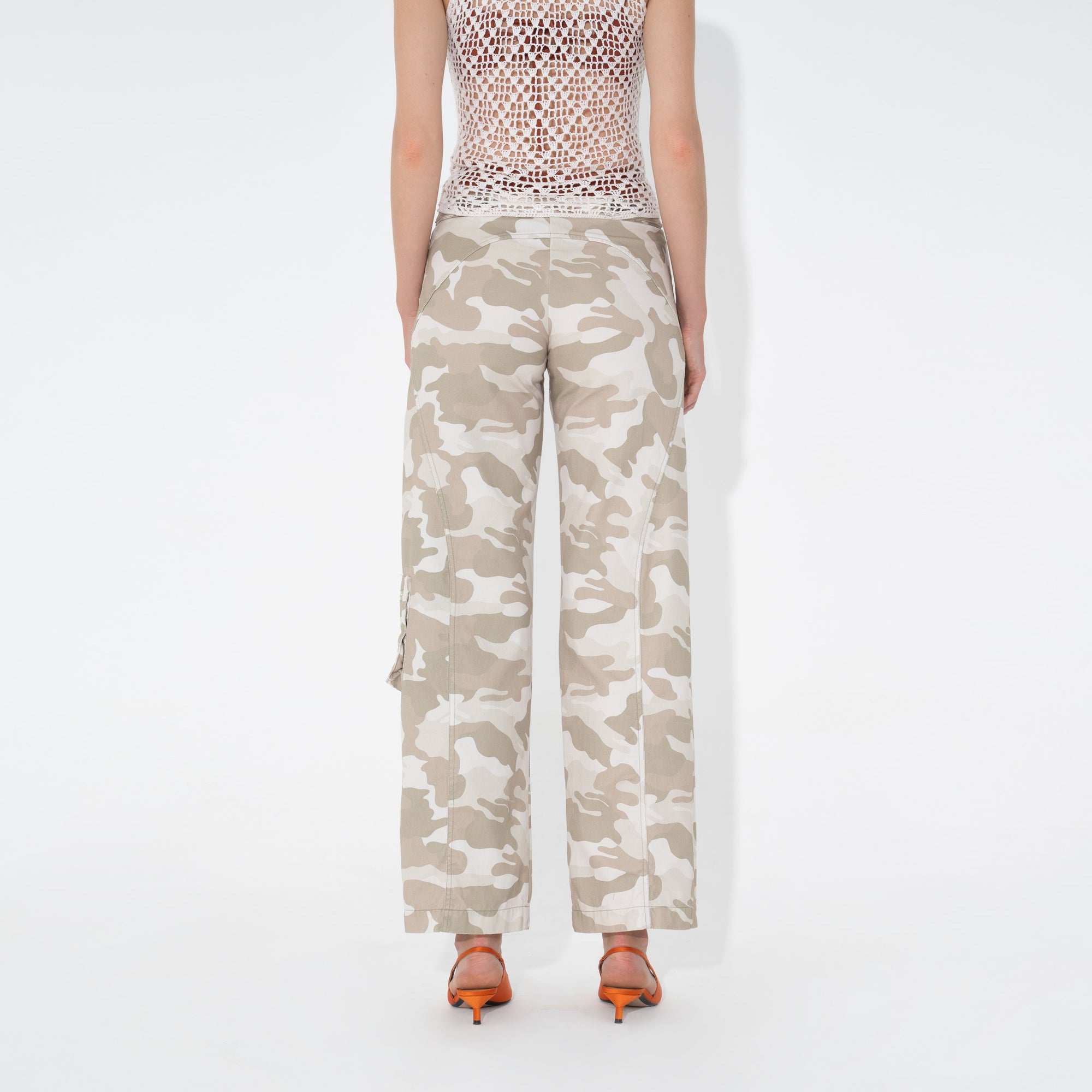 Arthur Apparel Low Rise Camo Utility Trousers in cotton twill