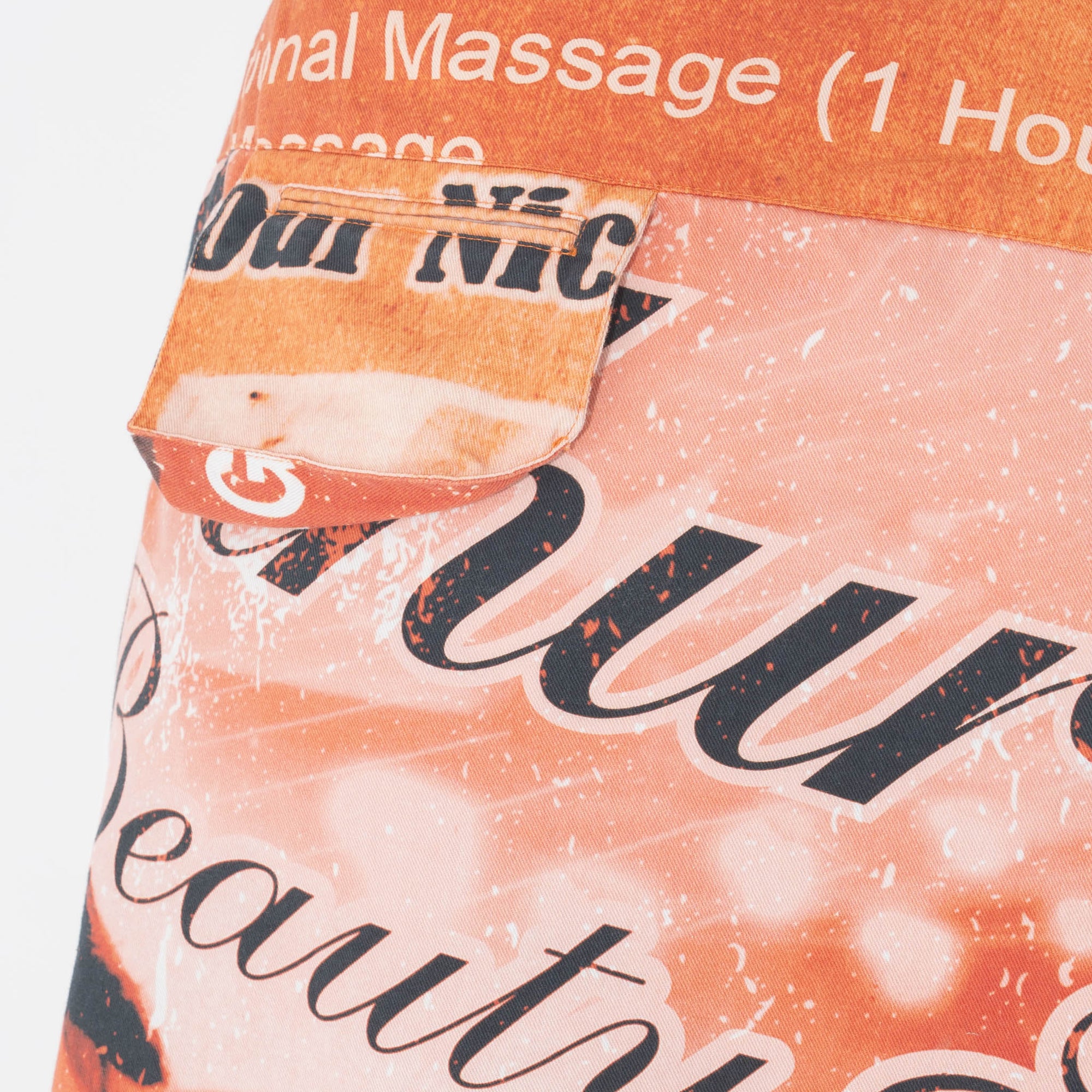 Arthur Apparel Graphic Print Drape Midi Skirt in cotton twill