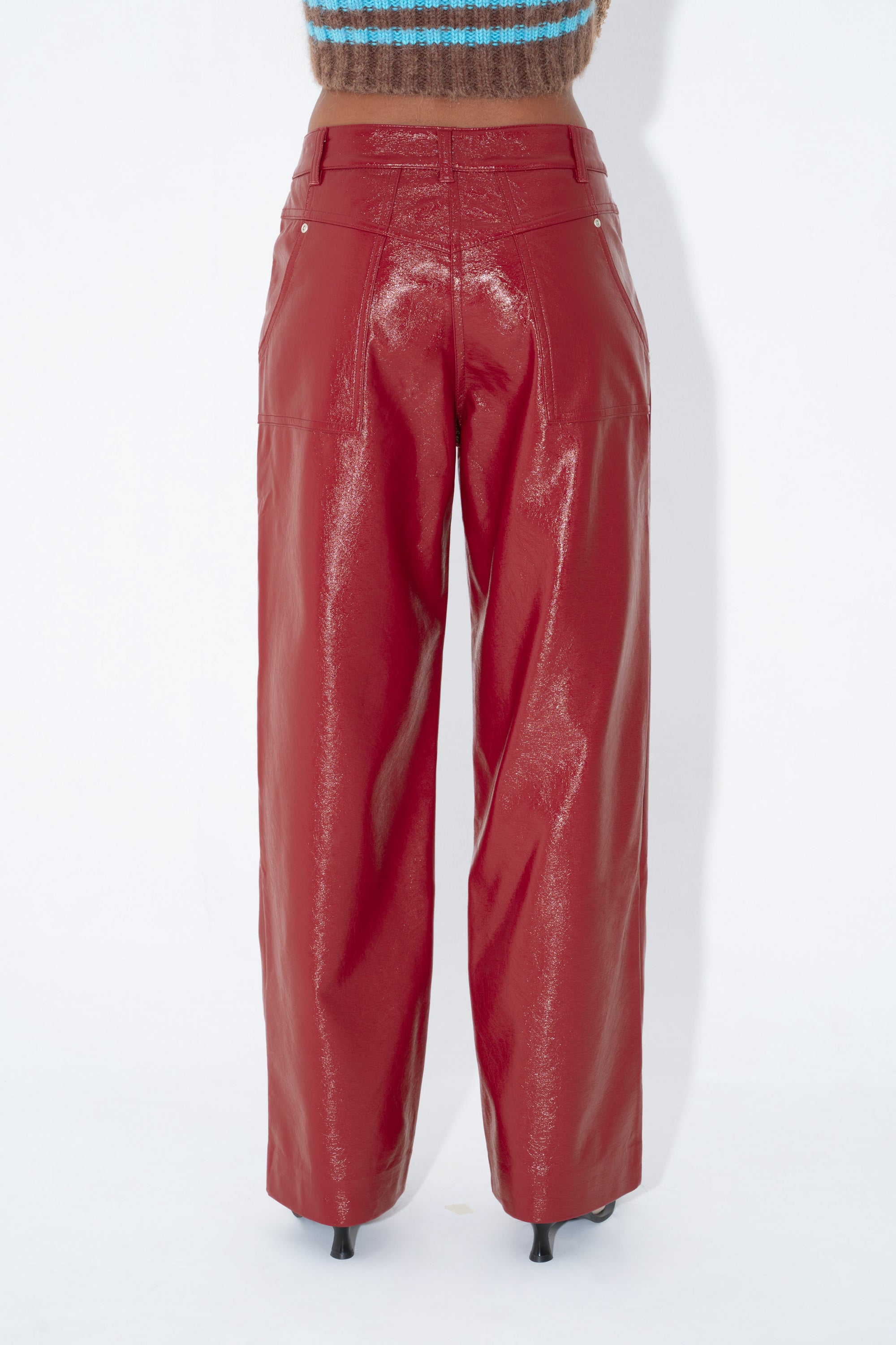 MID-RISE WAX PANT in Vino