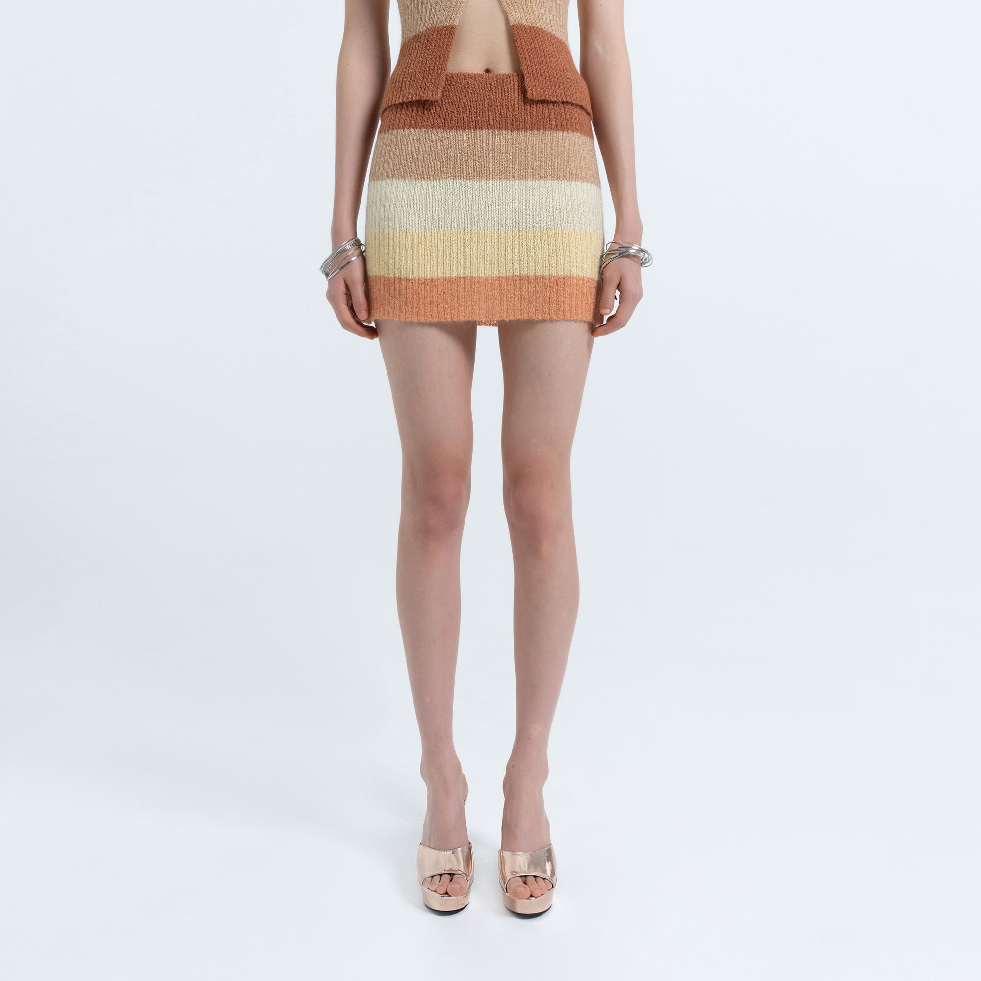 Mohair Mini Skirt in Soft Sunset