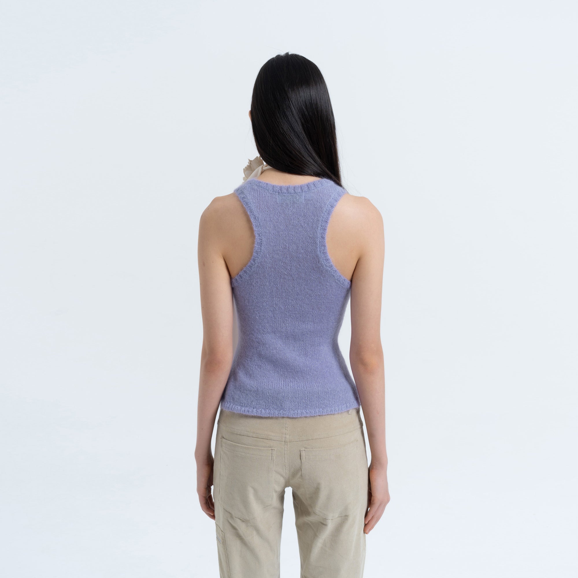 Mohair Racer Tank in Purp