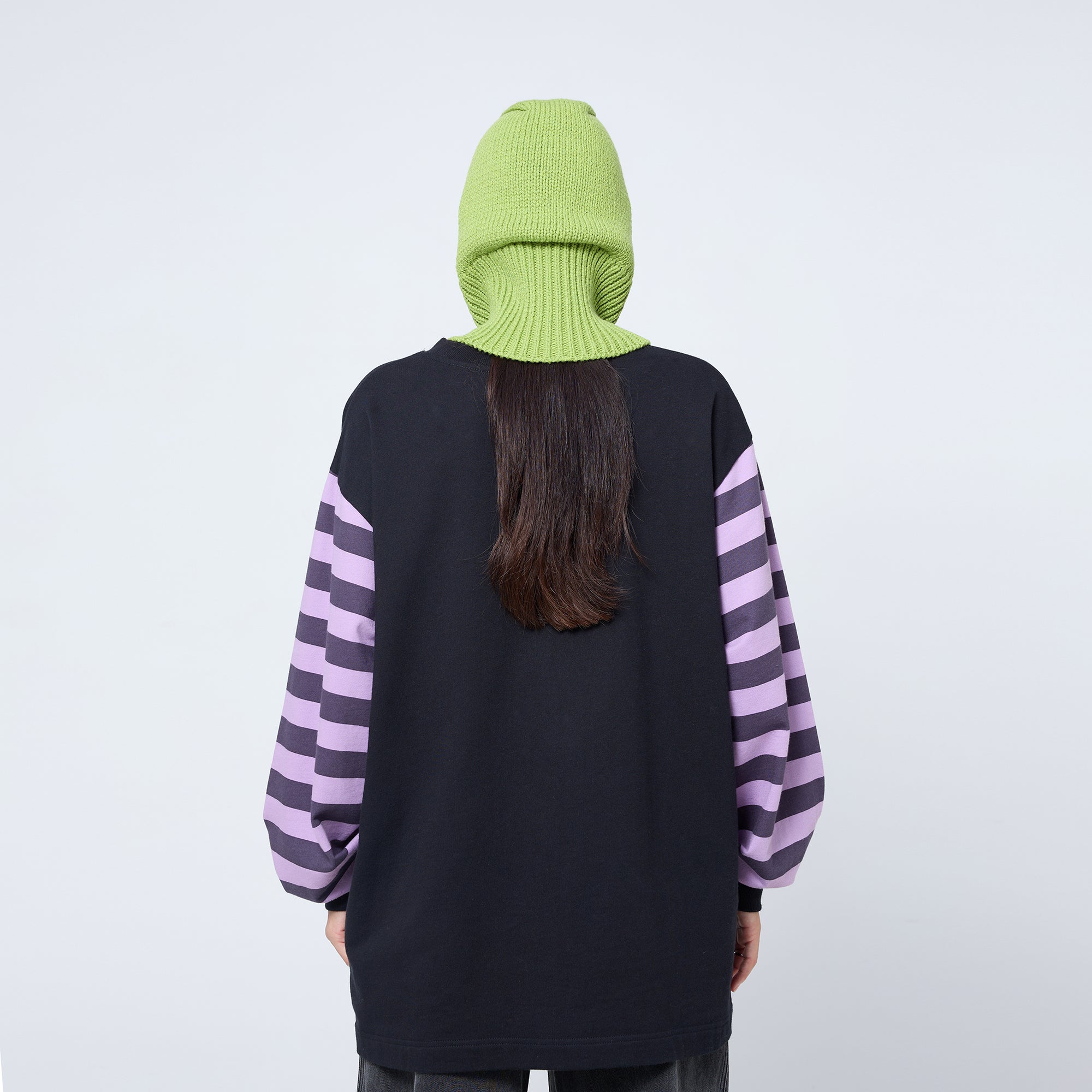 Arthur Apparel chunky wool blend knitted hood in sharp apple green