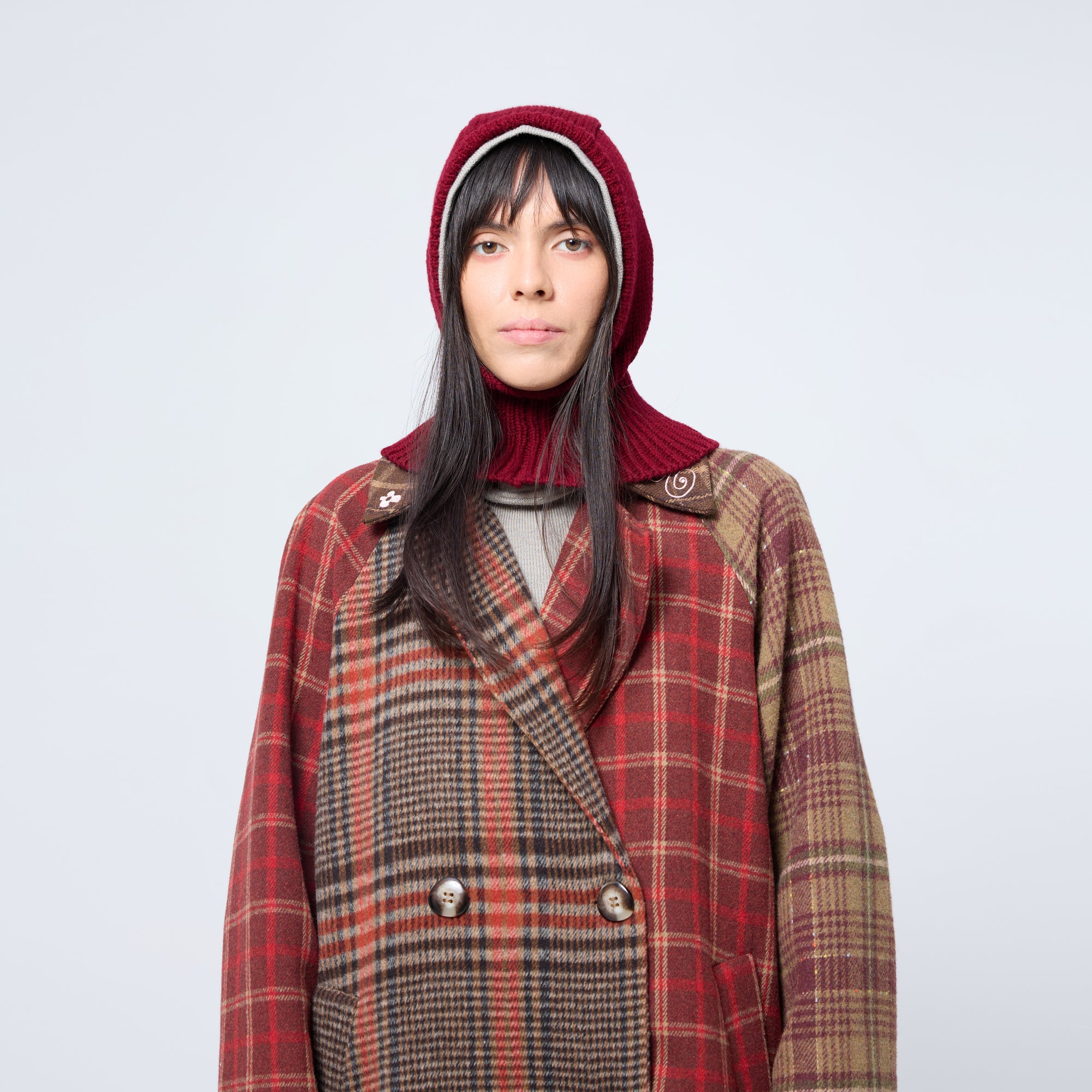 Arthur Apparel chunky wool blend knitted hood in rich maroon