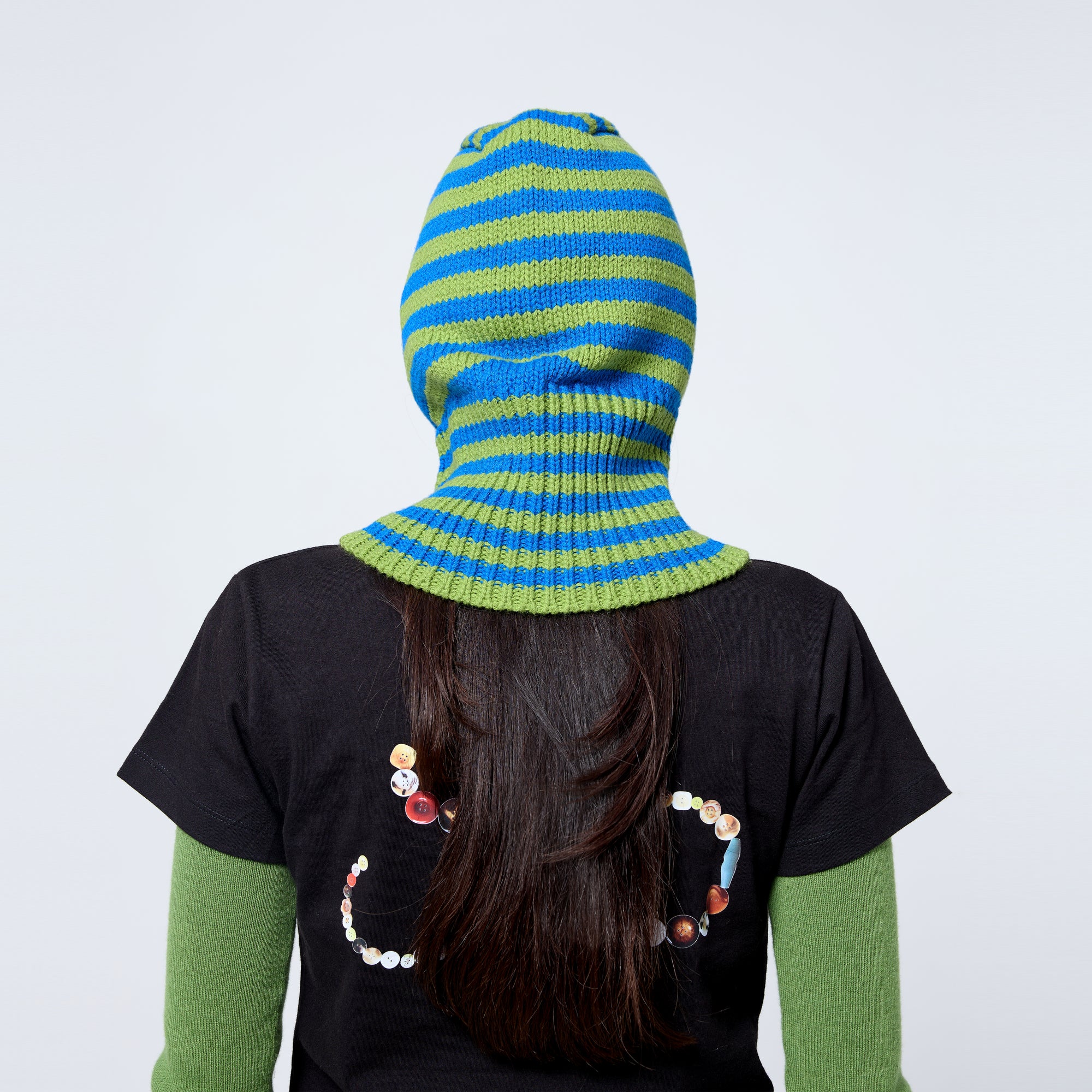 Mini Stripe Balaclava in Calibrate/Green