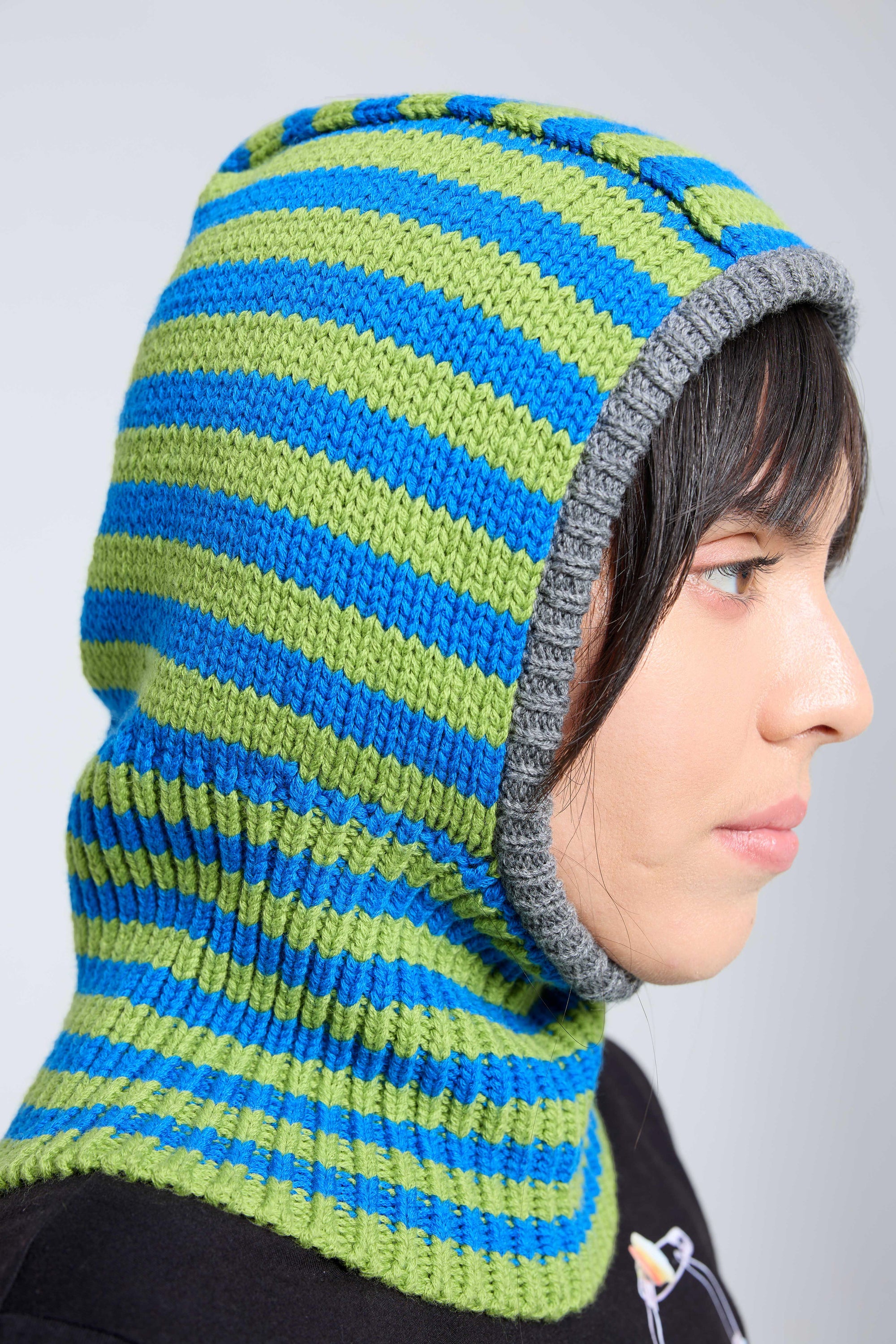 Mini Stripe Balaclava in Calibrate/Green