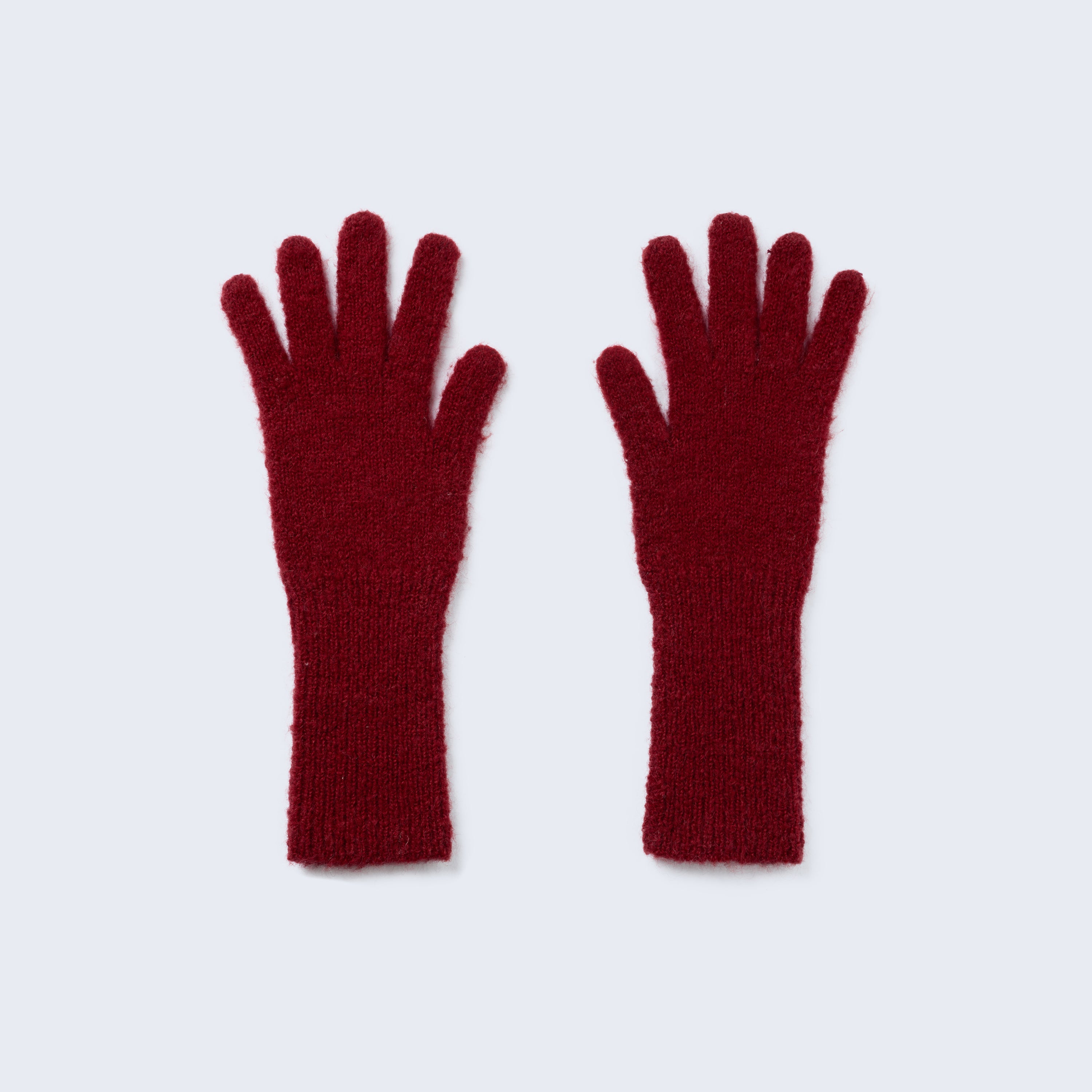 Arthur Apparel cherry red wooly knitted mittens