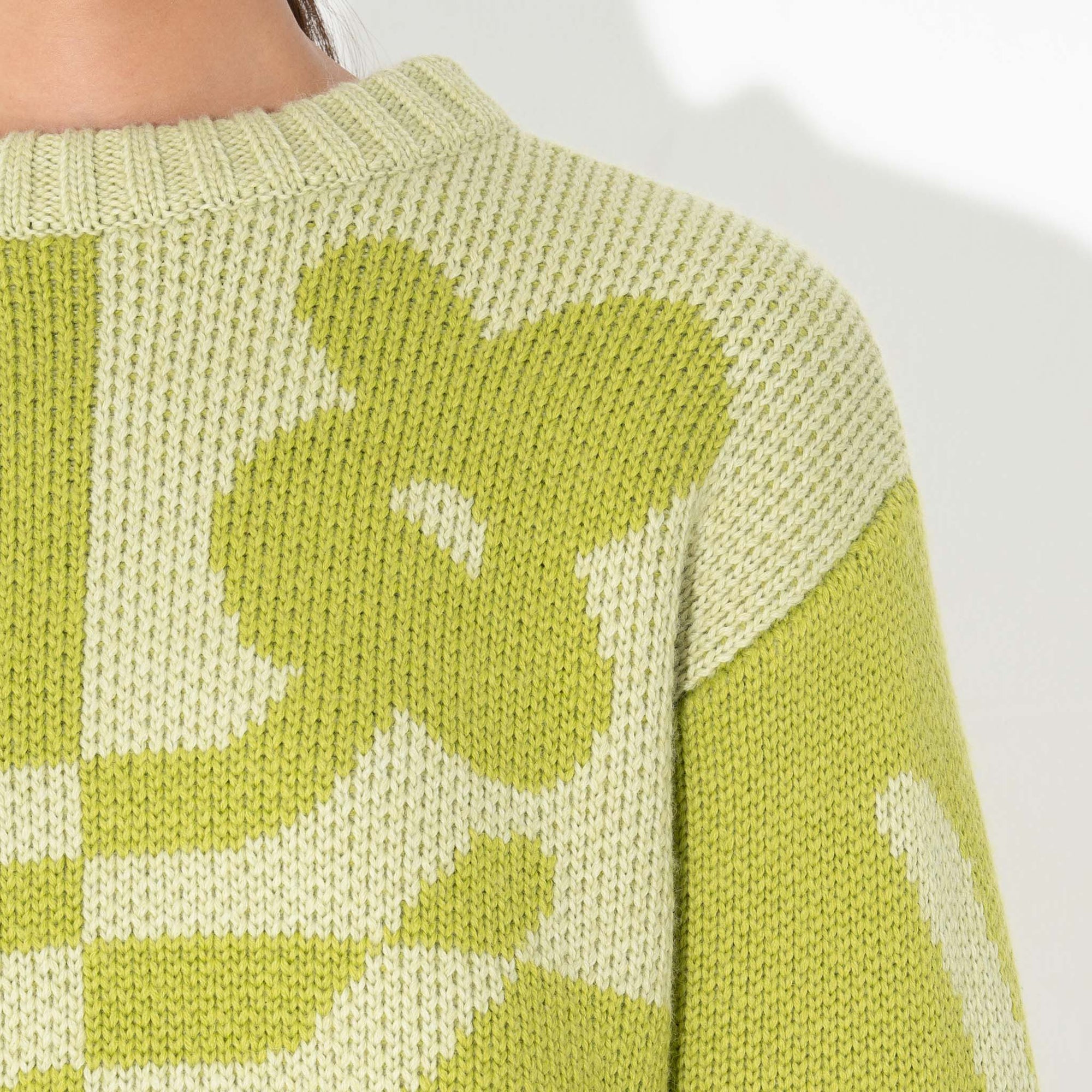 TWO-TONE DAD JUMPER in Green Flower