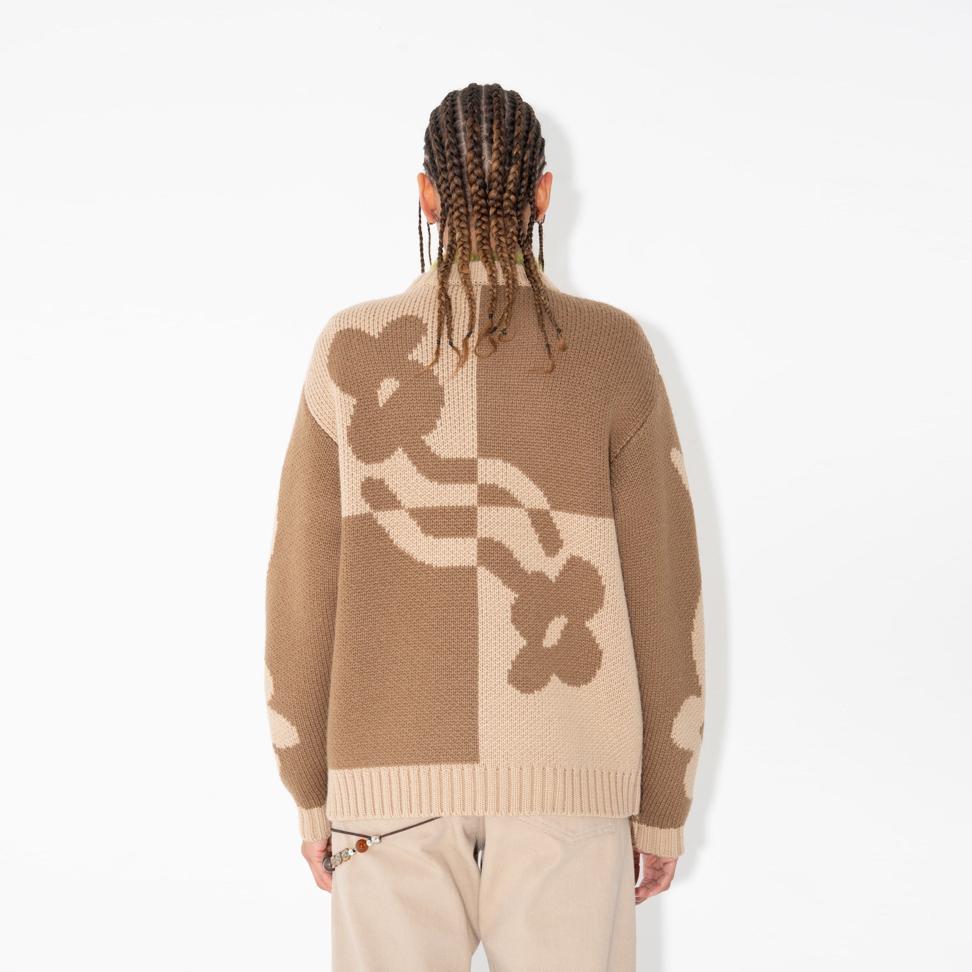 TWO-TONE DAD JUMPER in Neutral Flower