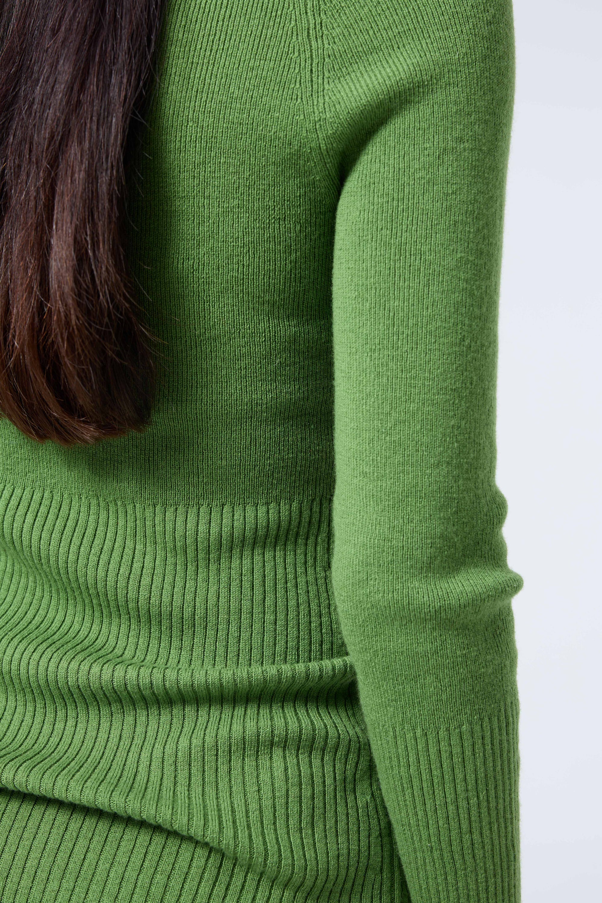 Arthur Apparel green knitted long sleeve skivvy with built-in hood