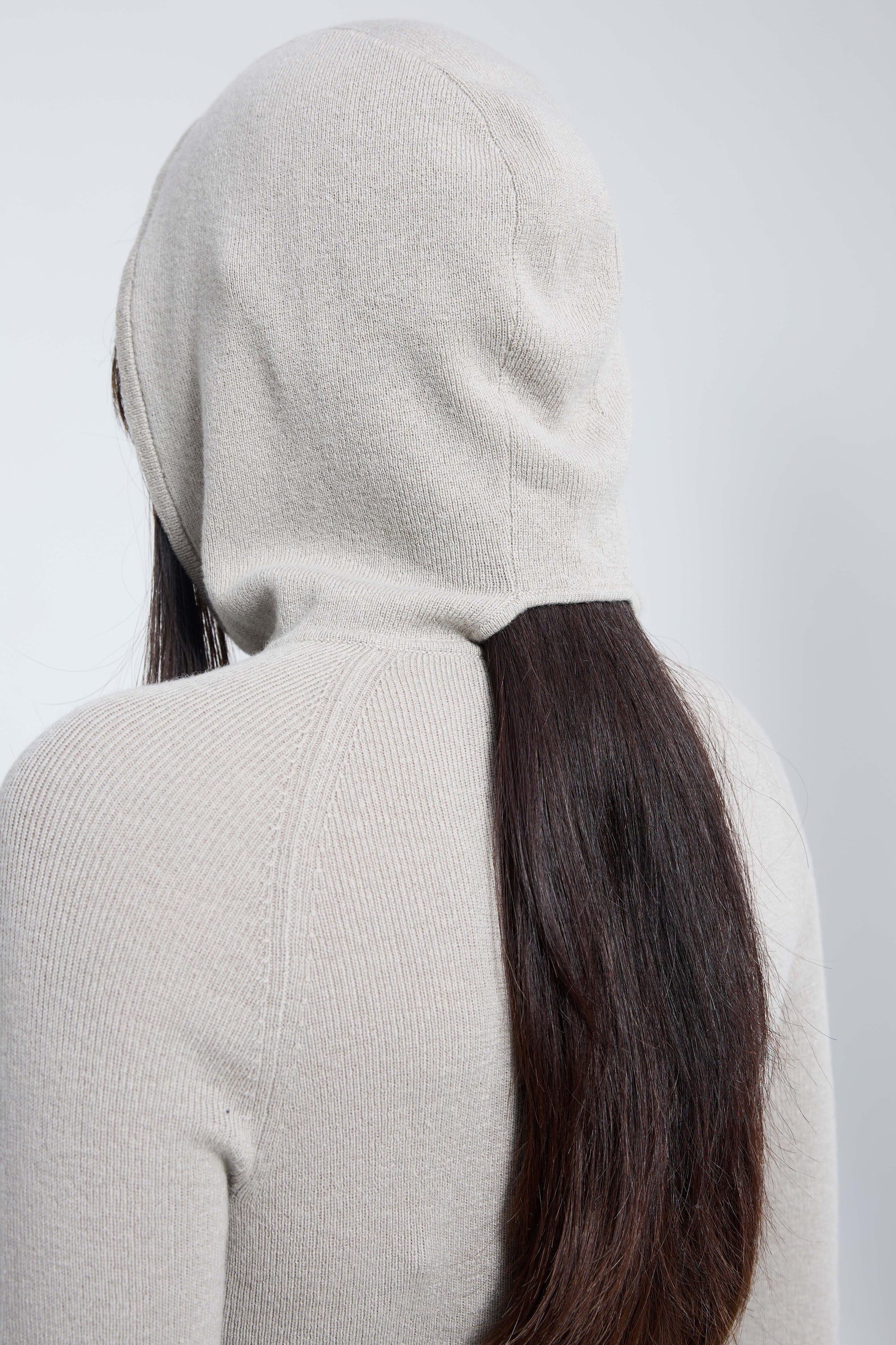 Arthur Apparel grey knitted long sleeve skivvy with built-in hood