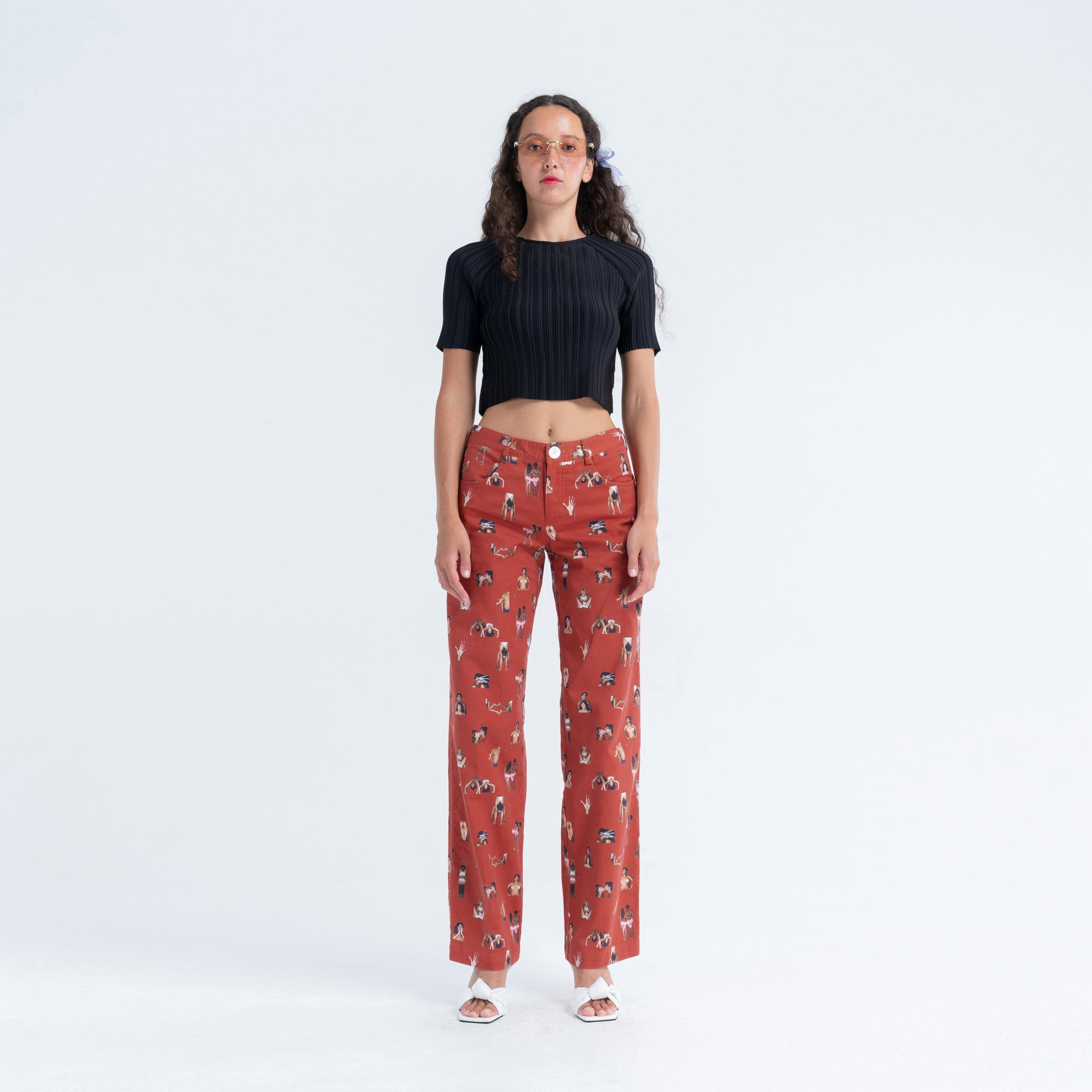 Twill Slouch Trousers in Together Forever