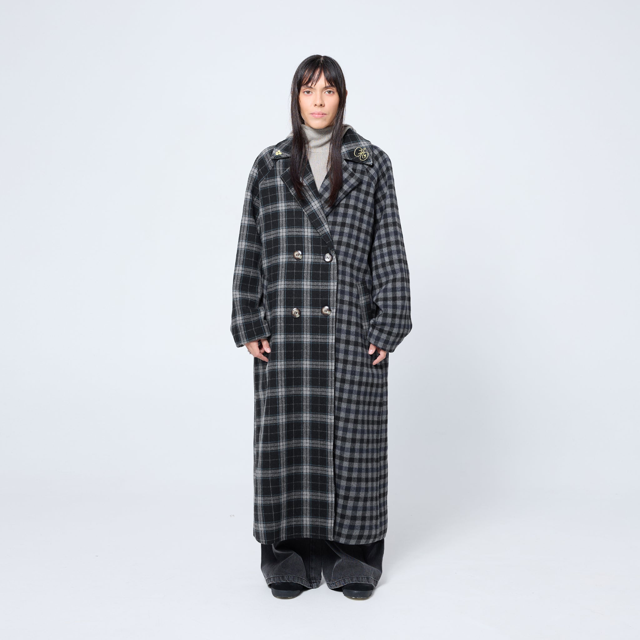 Double Breasted Blanket Coat in Asphalt