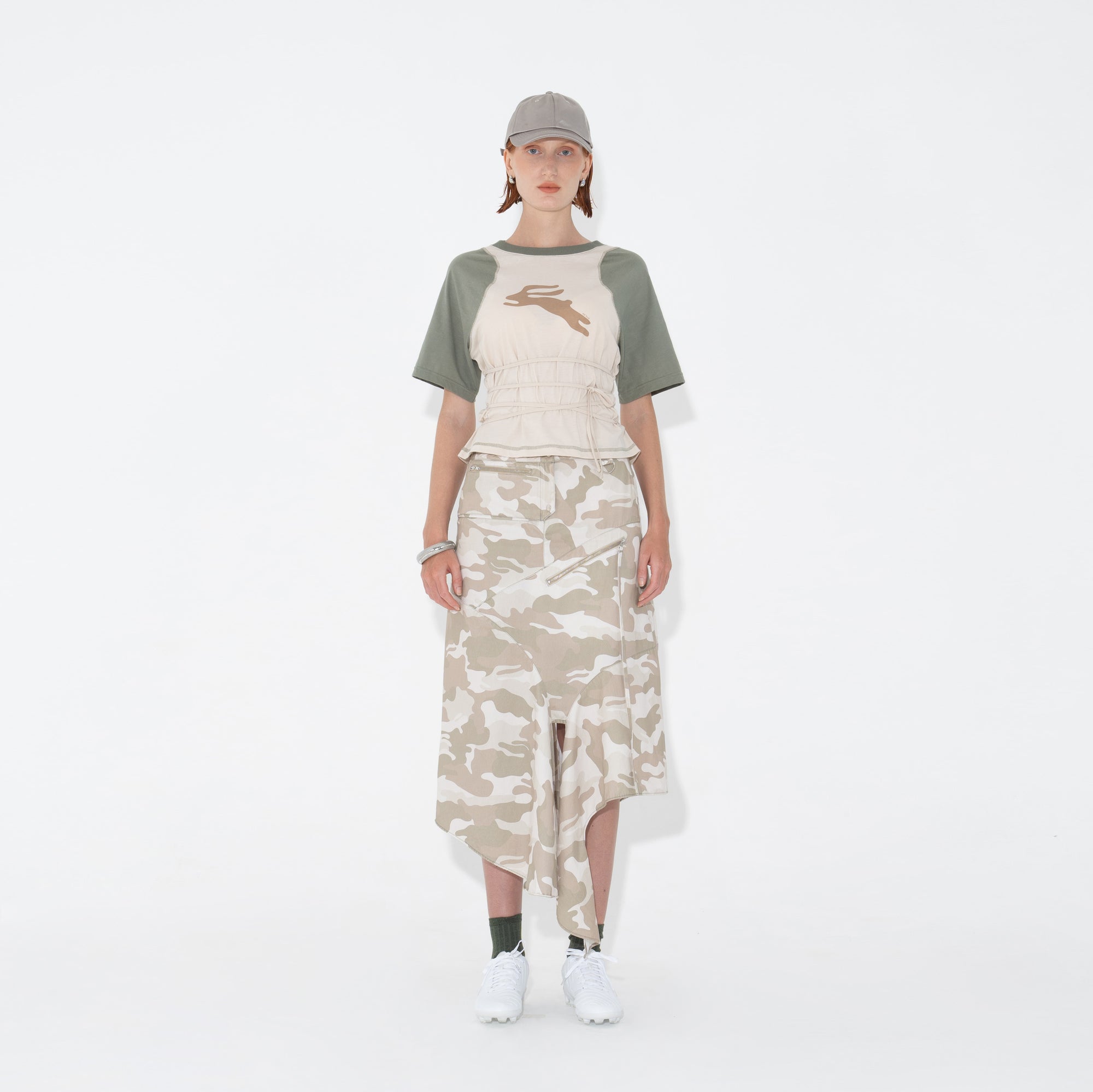 Utility Drape Skirt in Bunny Camo