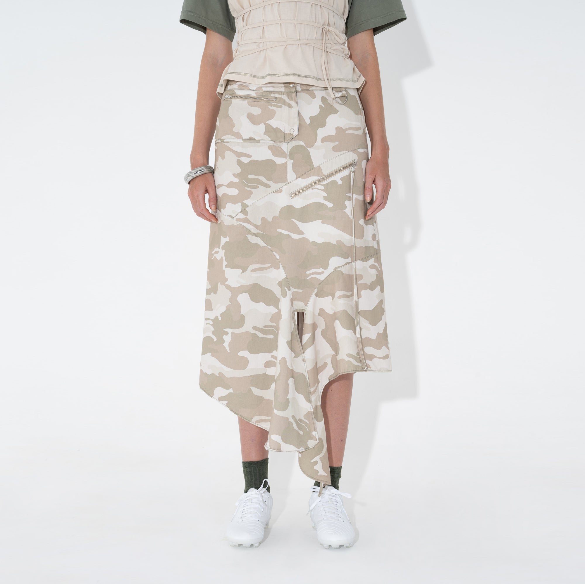 Utility Drape Skirt in Bunny Camo