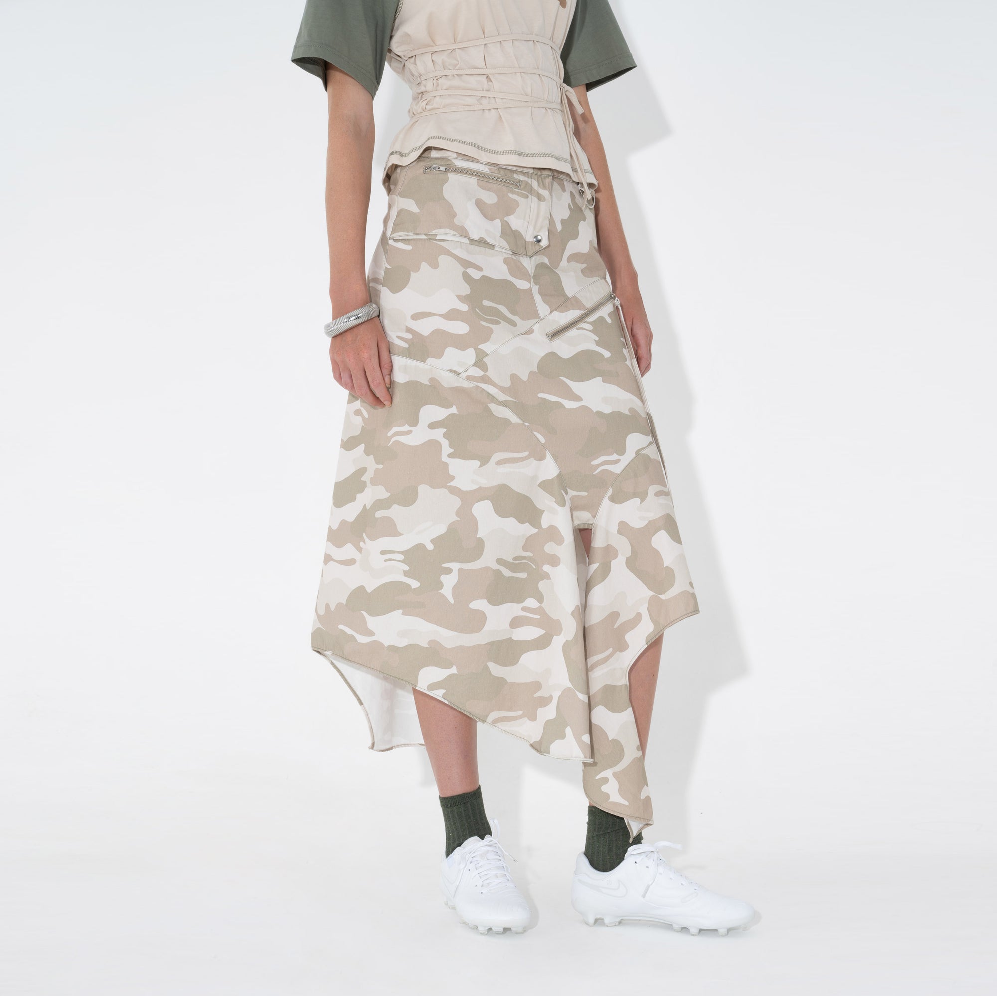 Utility Drape Skirt in Bunny Camo