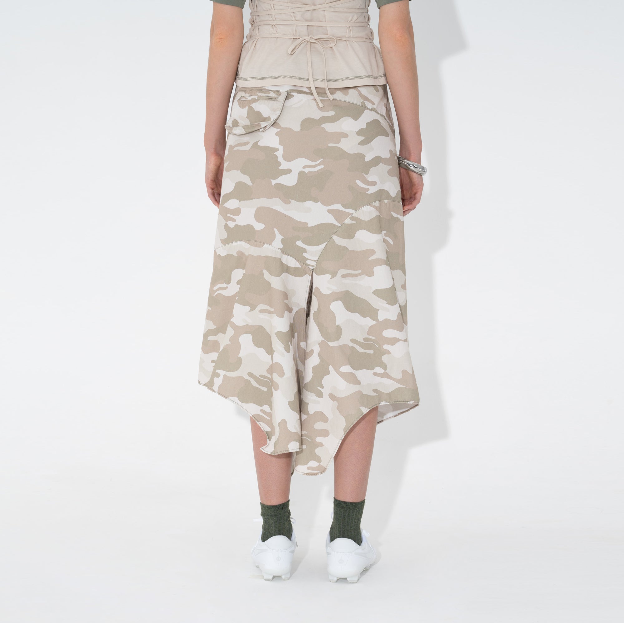 Utility Drape Skirt in Bunny Camo