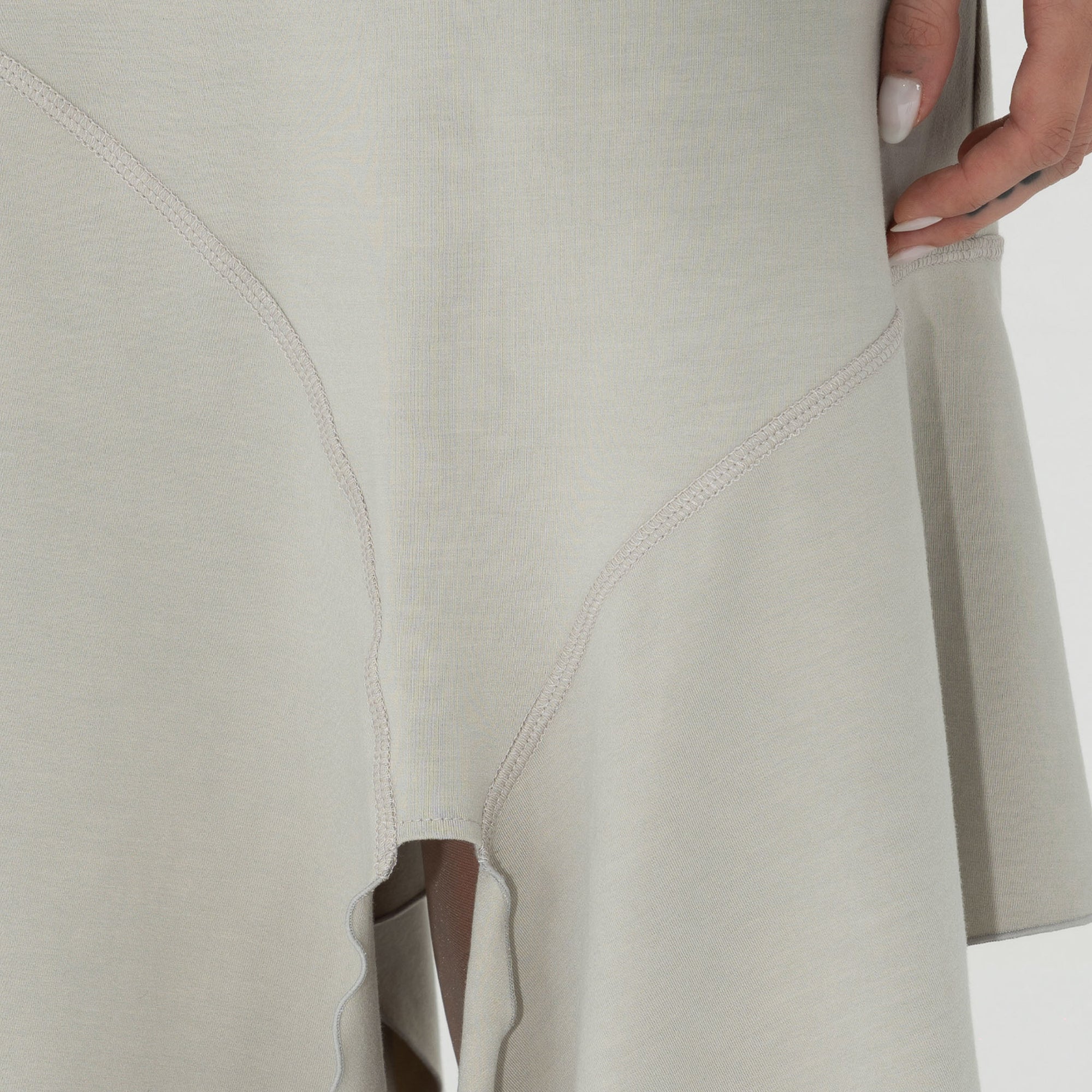 Jersey Drape Skirt in Aluminium