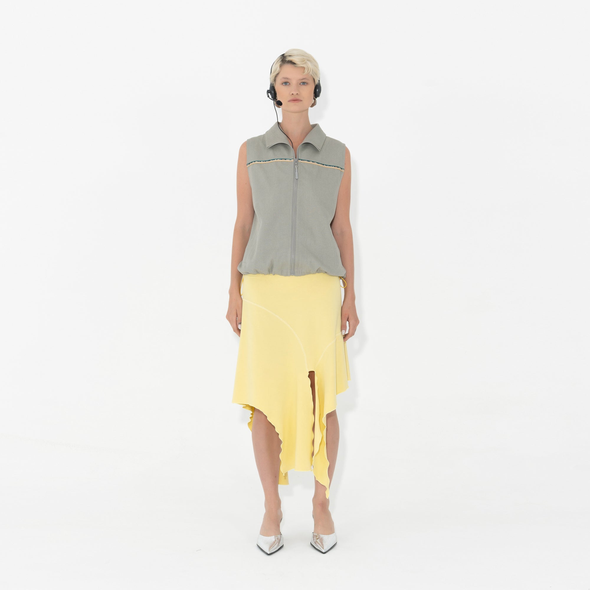 Jersey Drape Skirt in Citron