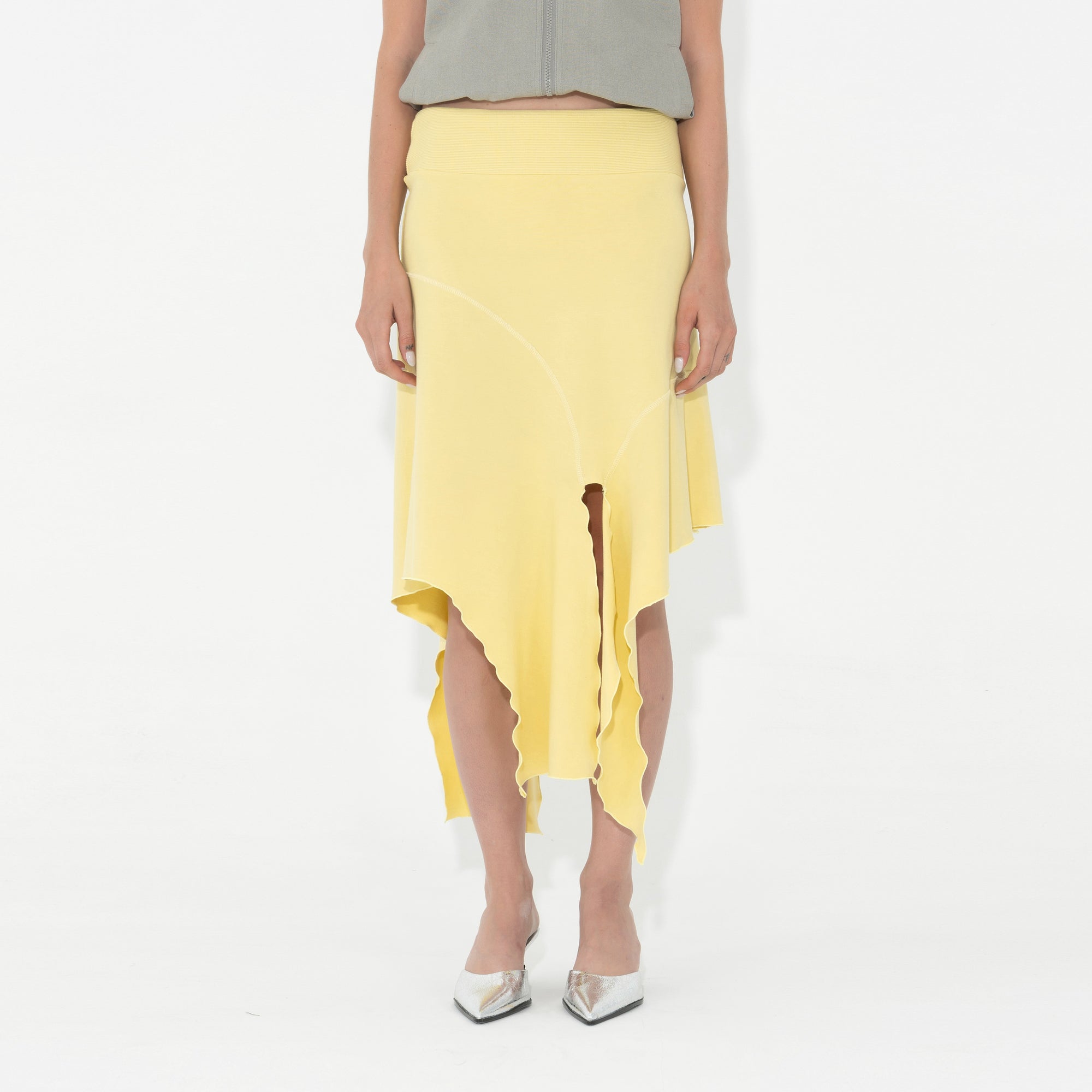 Jersey Drape Skirt in Citron