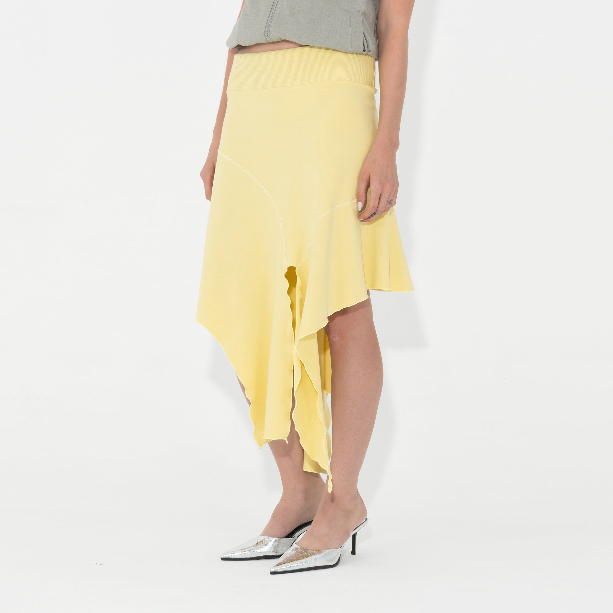 Jersey Drape Skirt in Citron