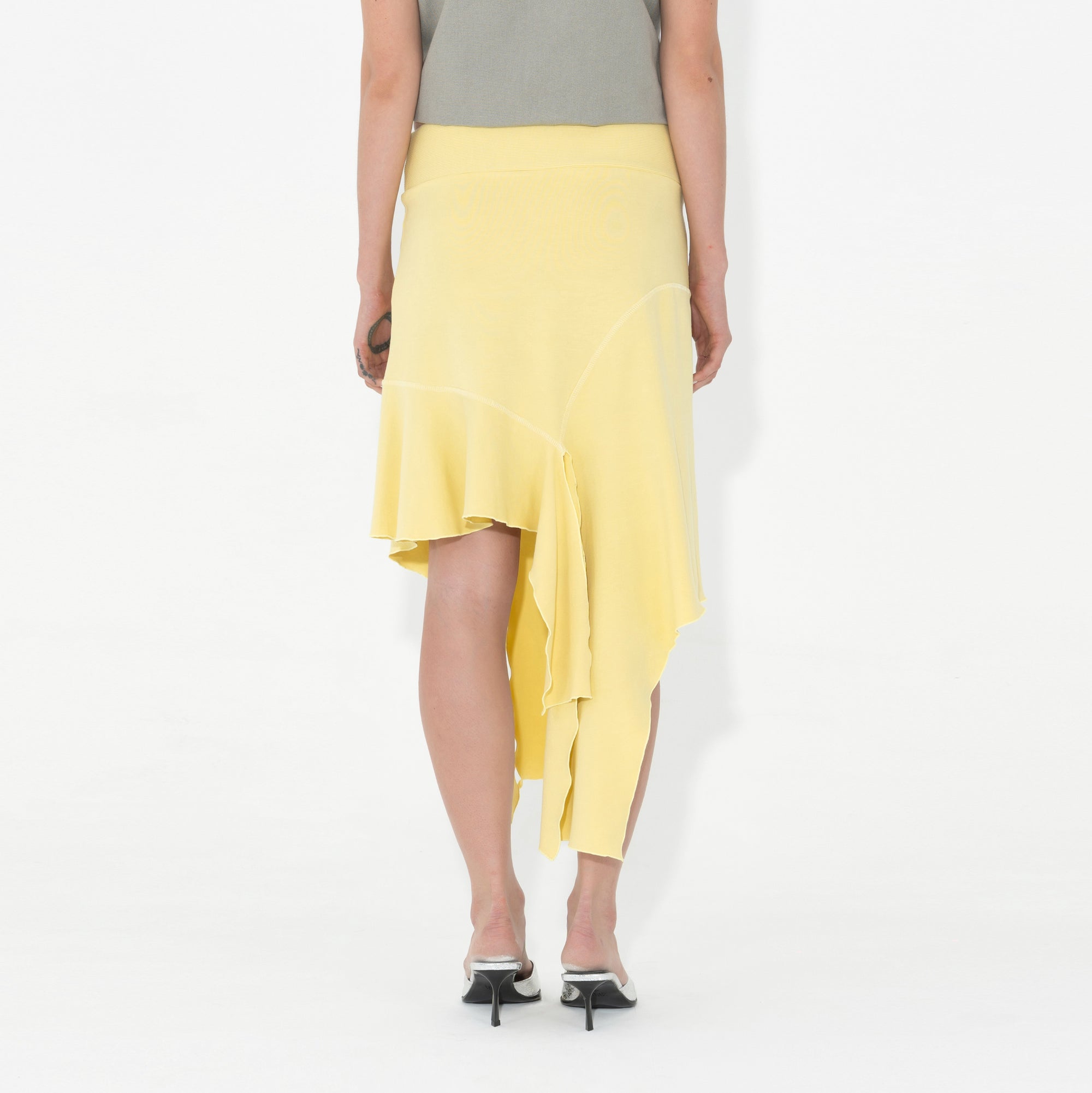 Jersey Drape Skirt in Citron