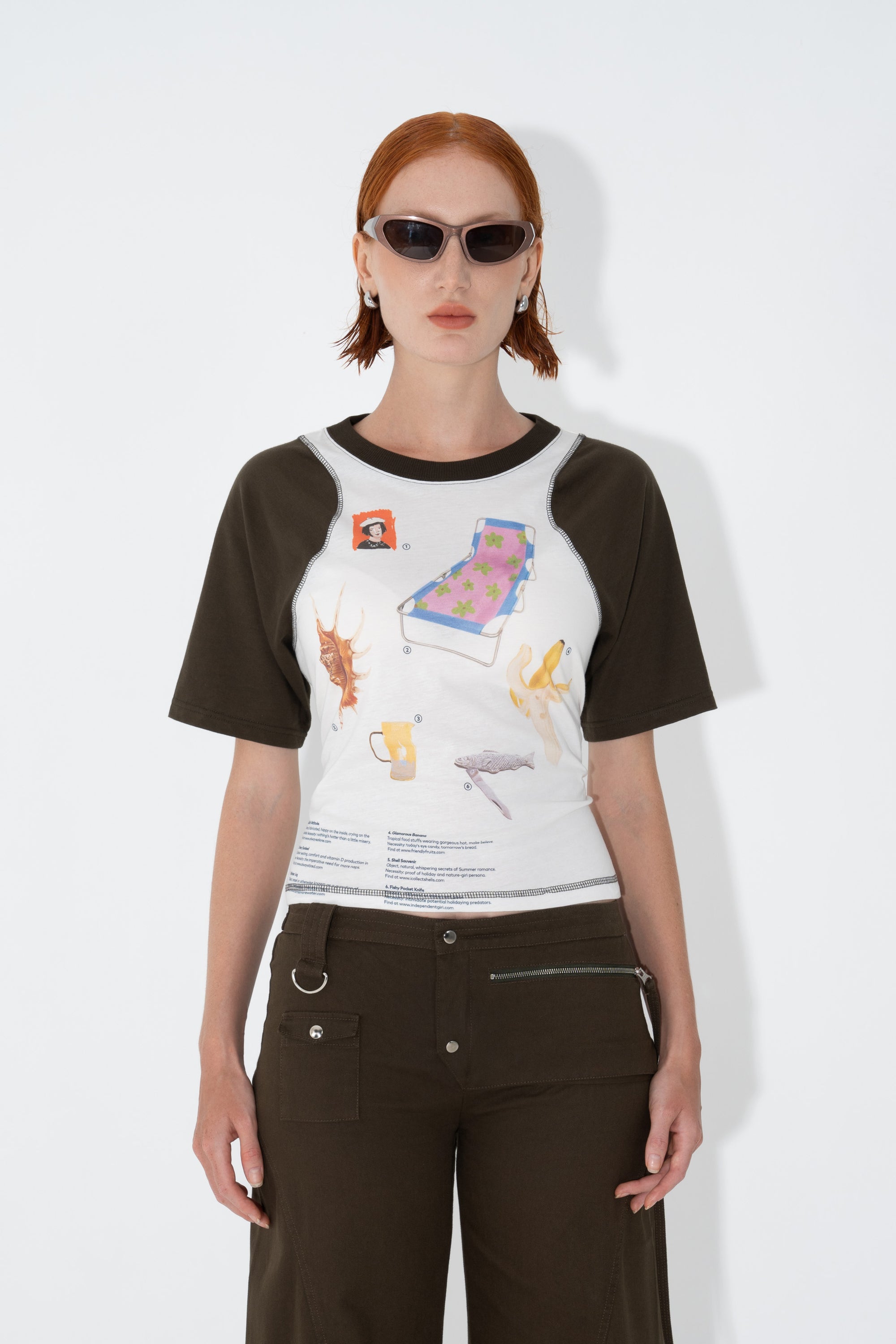 Arthur Apparel Graphic Print Boxy Tshirt with waist ties