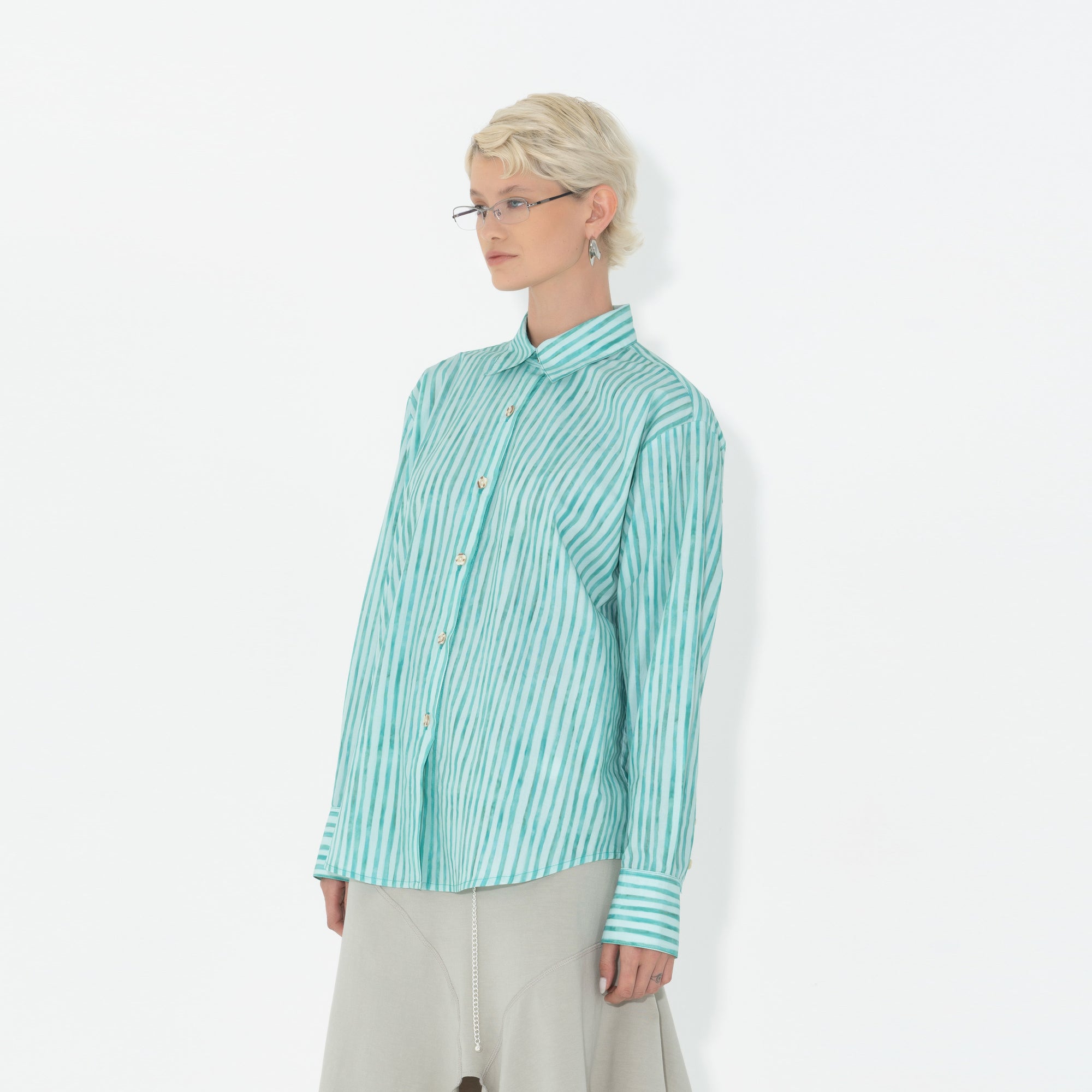 Boyfriend Shirt in Minty Fresh