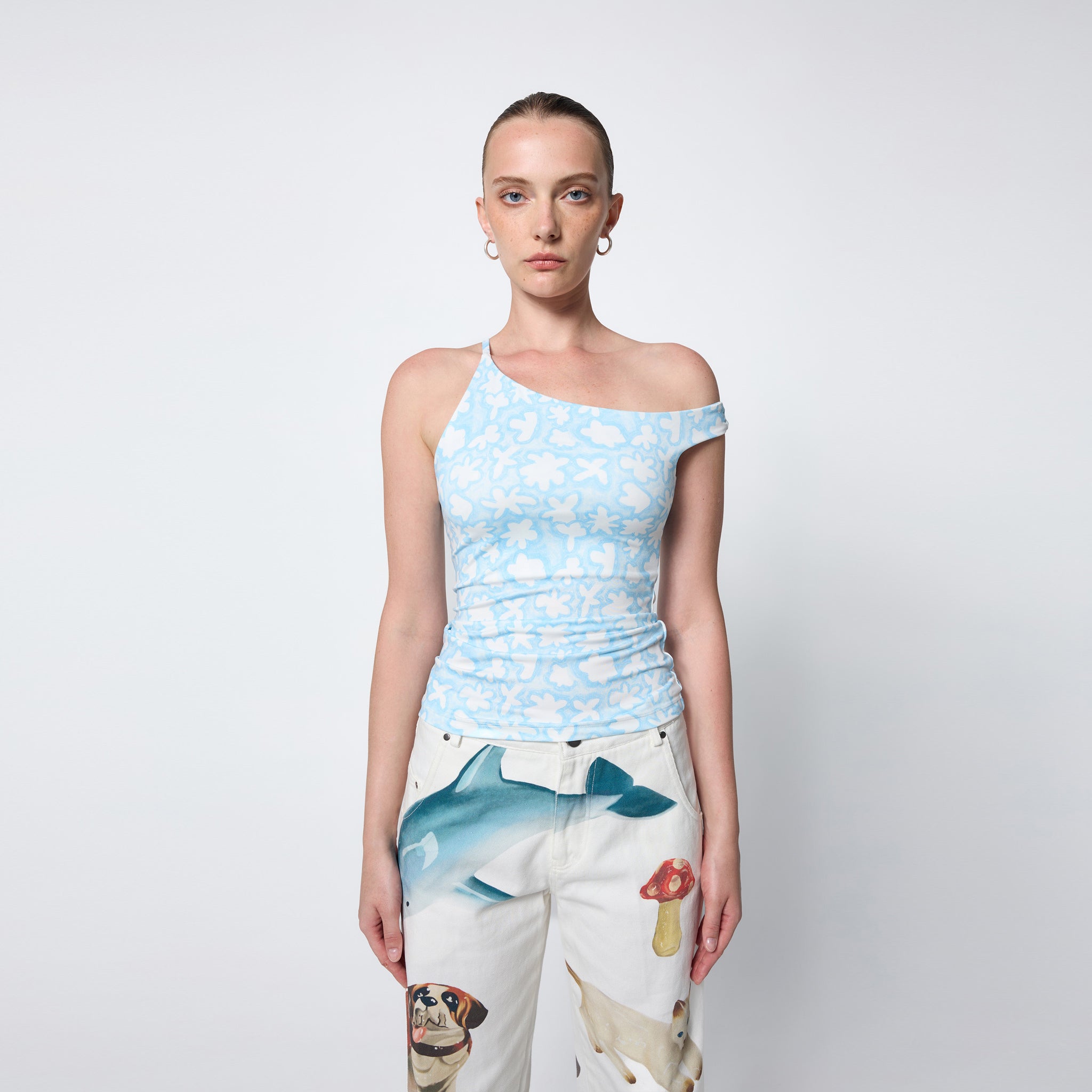 Asymmetric Tank in Daisy Doodles
