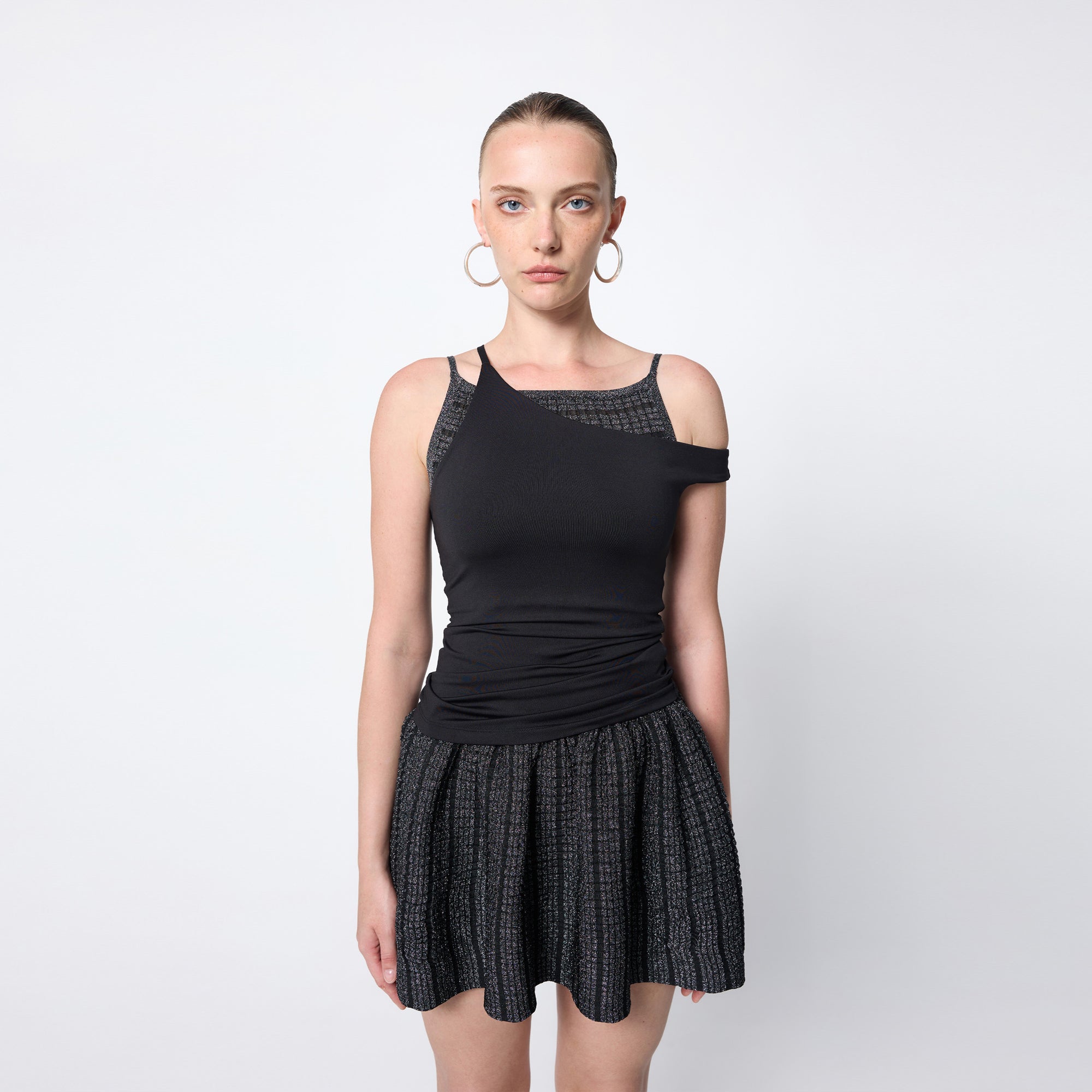 Asymmetric Tank in Black