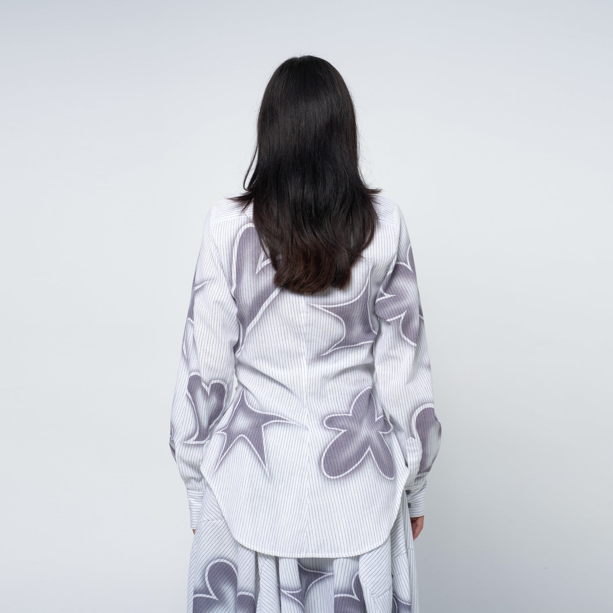 Ruffle Blouse in Stencil