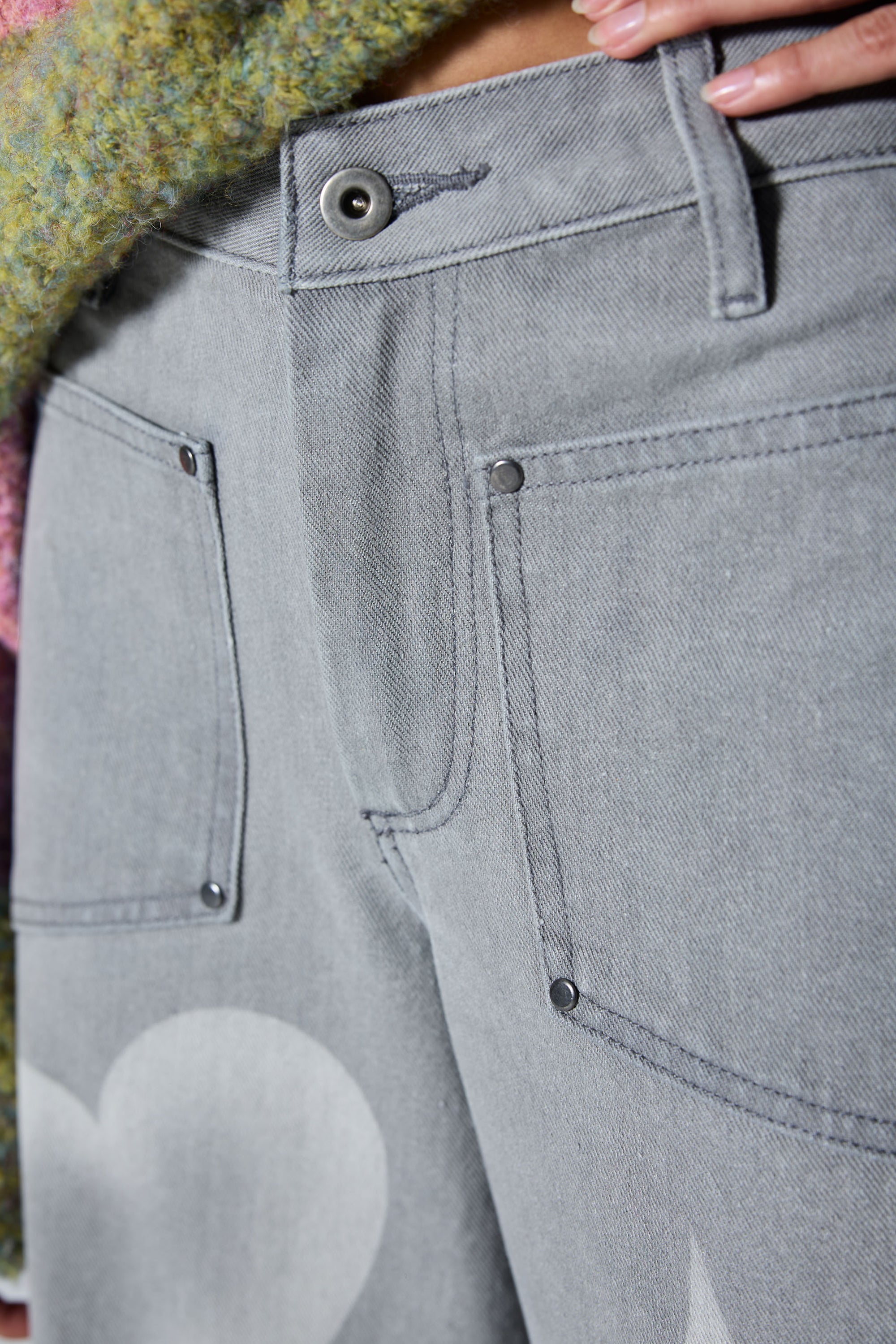 Arthur Apparel mid-rise barrel leg jeans in stone grey